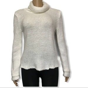 Norton McNaughton Cowl Neck Sweaters chunky Knit Cream Ivory size Medium